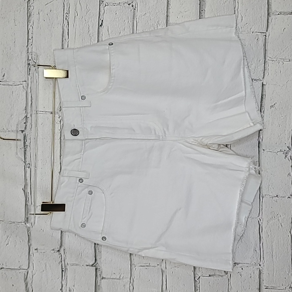 Boyish Monty Cotton Blend High Rise Relaxed Raw Hem Shorts Vintage White NWOT - Picture 6 of 17